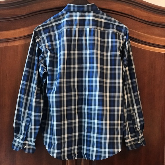 Mens EGARA Shirt from Men’s Wearhouse Blue Silver checkered size XXL - Picture 3 of 13